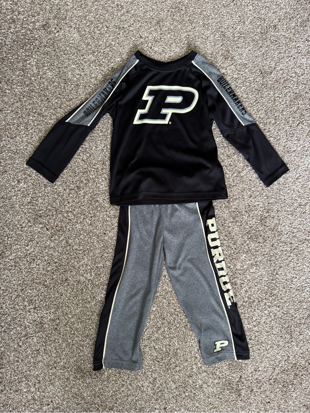 Purdue Boilermakers Black, Gray and Gold Toddler Set - Size 3T